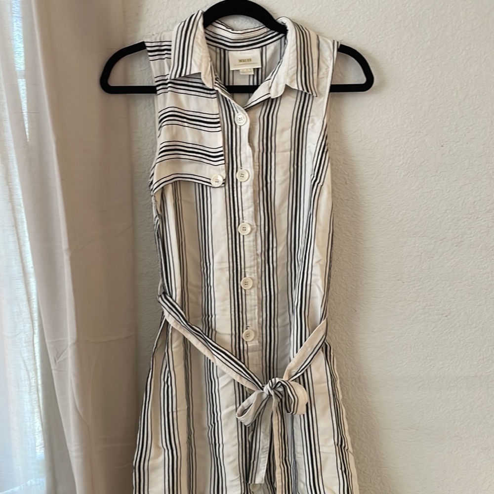 Maeve Striped Button Down Midi Dress